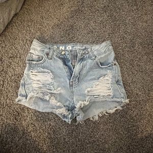 Ripped jean shorts